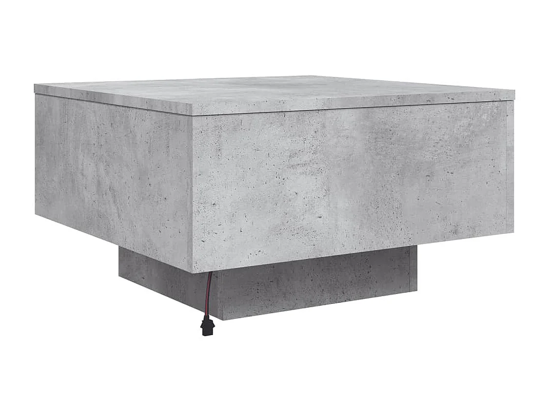 Couchtisch-Wohnzimmertisch-Beistelltische mit LED-Leuchten Betongrau 55x55x31 cm SHL52870