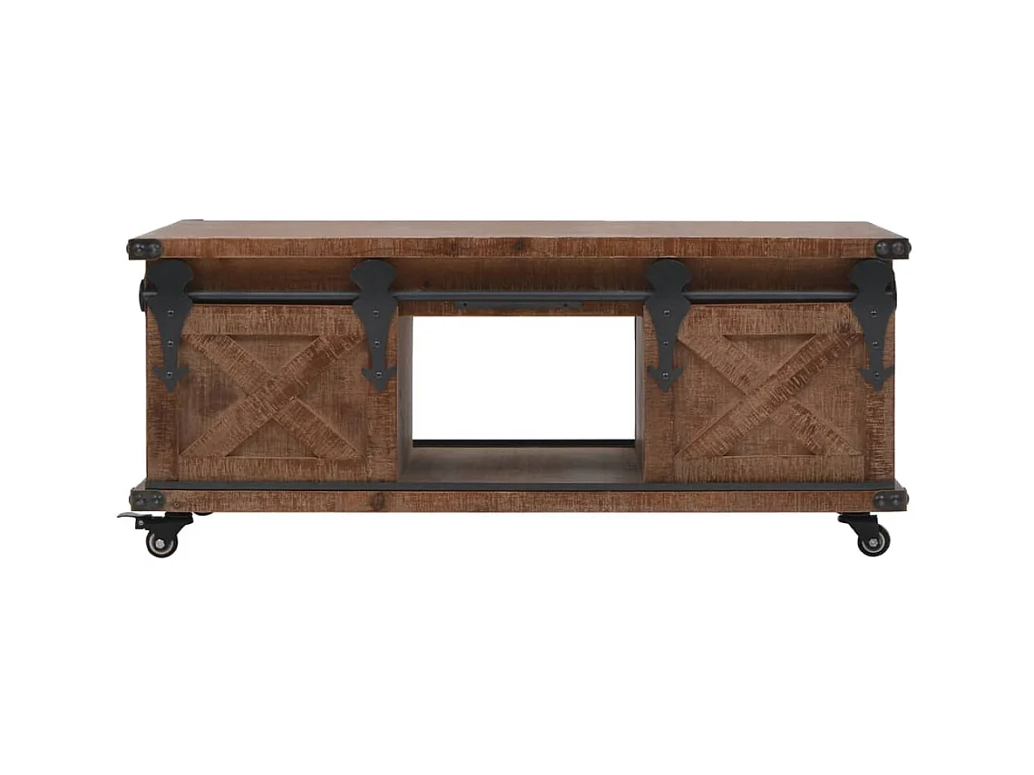Table basse salon-Table d'appoint Bois de sapin massif 91x51x38 cm Marron SHL32609