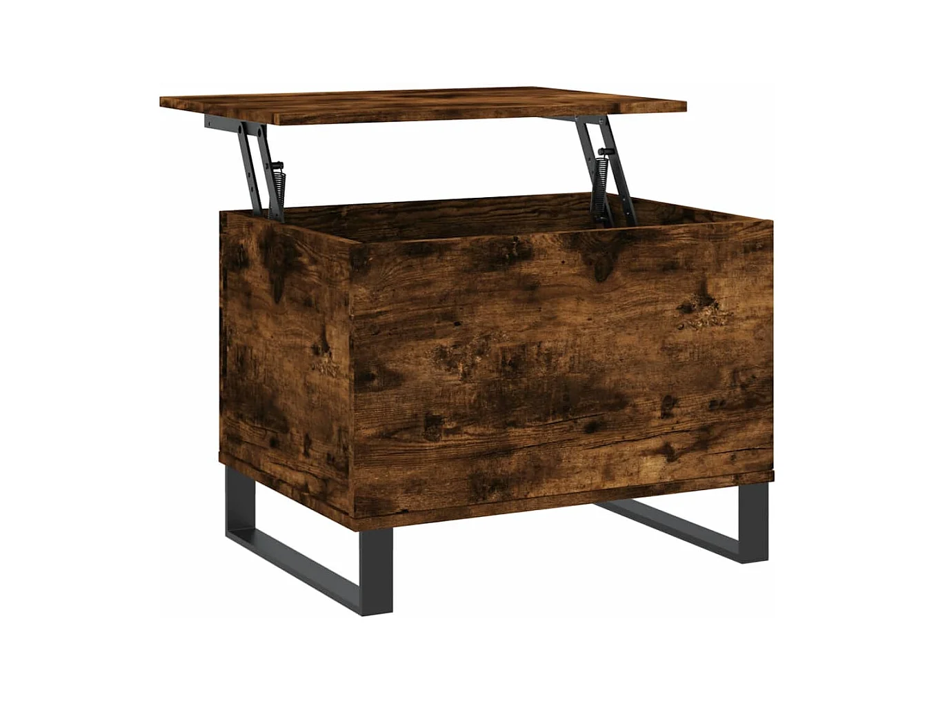 Mesa de centro | Mesa auxiliar puertas de vidrio roble ahumado 68,5x50x50 cm SHL102