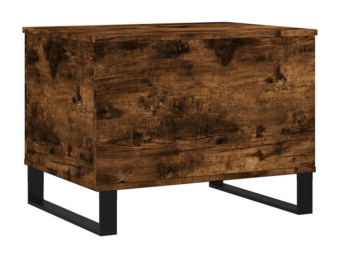 Mesa de centro | Mesa auxiliar puertas de vidrio roble ahumado 68,5x50x50 cm SHL102