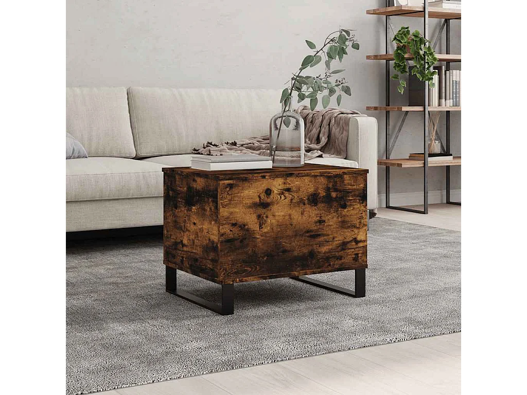 Couchtisch-Wohnzimmertisch-Beistelltische Räuchereiche 60x44,5x45 cm Holzwerkstoff SHL67332