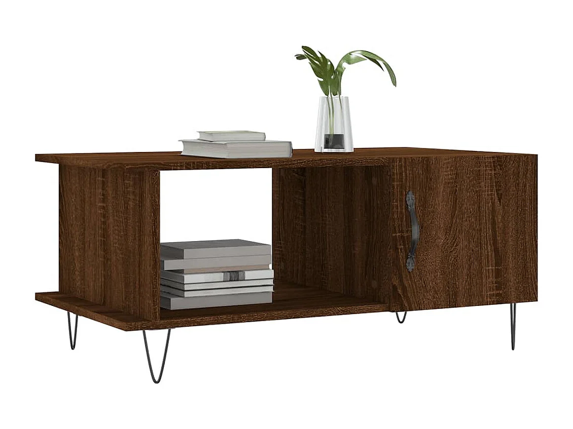 Couchtisch-Wohnzimmertisch-Beistelltische Braun Eichen-Optik 90x50x40 cm Holzwerkstoff SHL15324