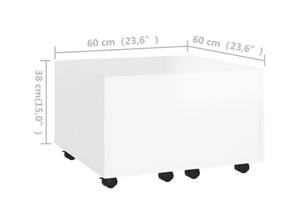 Mesa de centro | Mesa auxiliar con puertas de vidrio negra 68x50x42 cm SHL1305