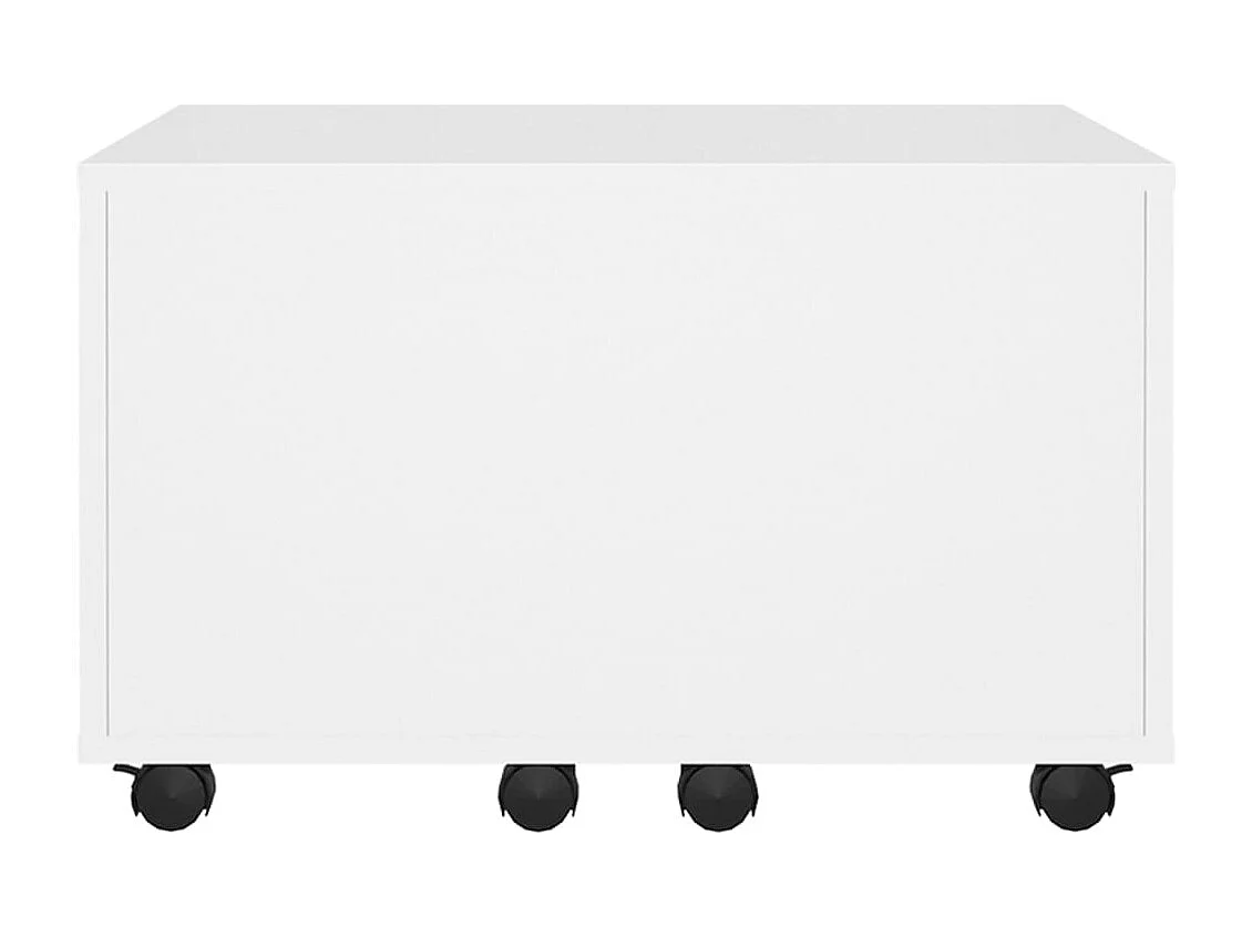 Mesa de centro | Mesa auxiliar con puertas de vidrio negra 68x50x42 cm SHL1305