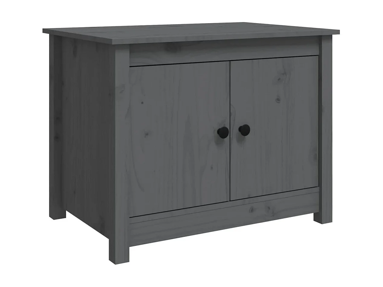 Couchtisch-Wohnzimmertisch-Beistelltische Grau 71x49x55 cm Massivholz Kiefer SHL34921