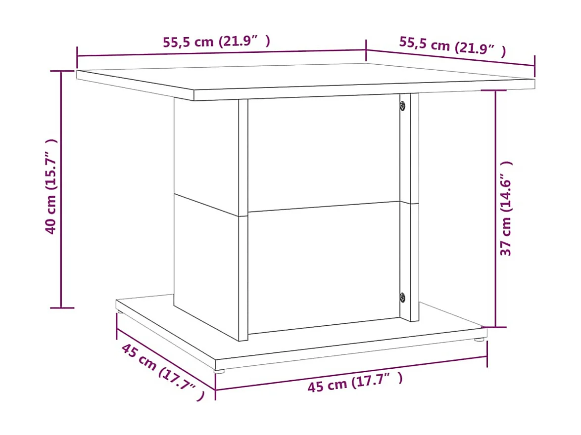Mesa de centro | Mesa auxiliar madera contrachapada blanco brillo 100x50x45 cm SHL321488