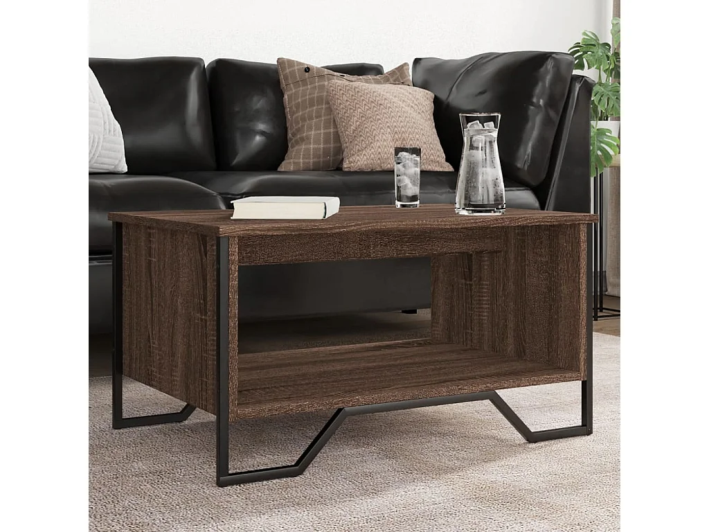 Couchtisch-Wohnzimmertisch-Beistelltische Braun Eichen-Optik 75x51x40 cm Holzwerkstoff SHL96379