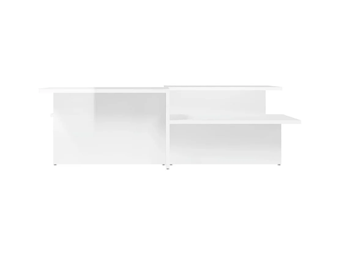 2 pcs Mesas de centro | Mesa de apoio | Mesa de café derivados de madeira branco brilhante