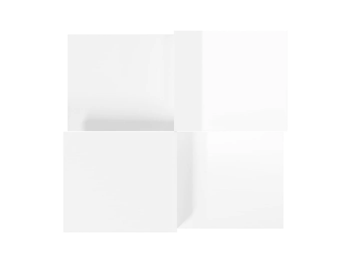 2 pcs Mesas de centro | Mesa de apoio | Mesa de café derivados de madeira branco brilhante