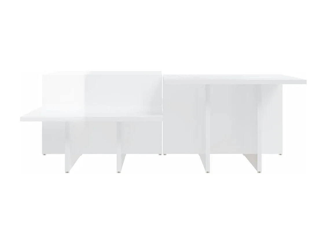 Tables basses salon-Tables d'appoint 2 pcs blanc brillant bois d'ingénierie SHL2193