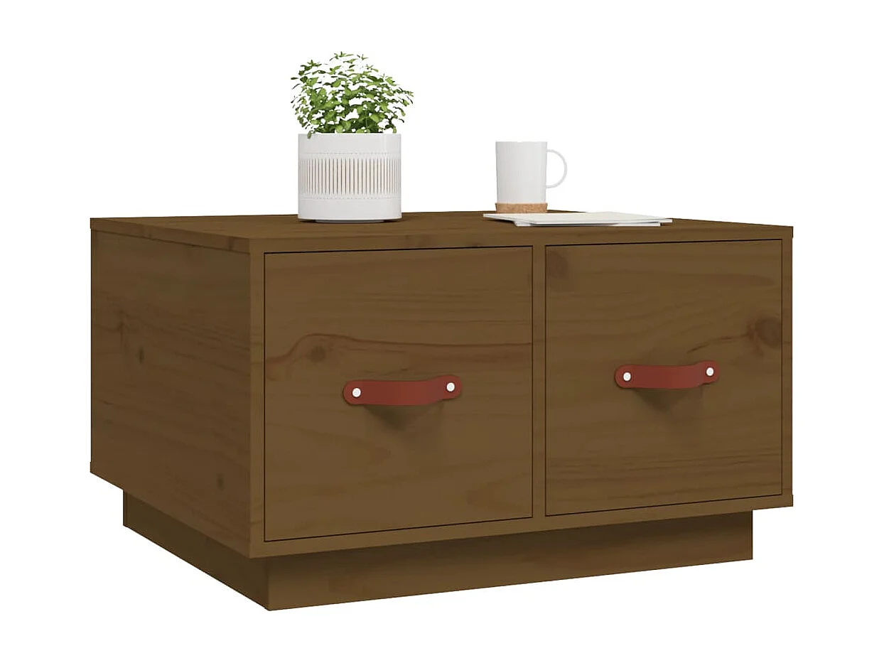 Couchtisch-Wohnzimmertisch-Beistelltische Honigbraun 60x53x35 cm Massivholz Kiefer SHL62911