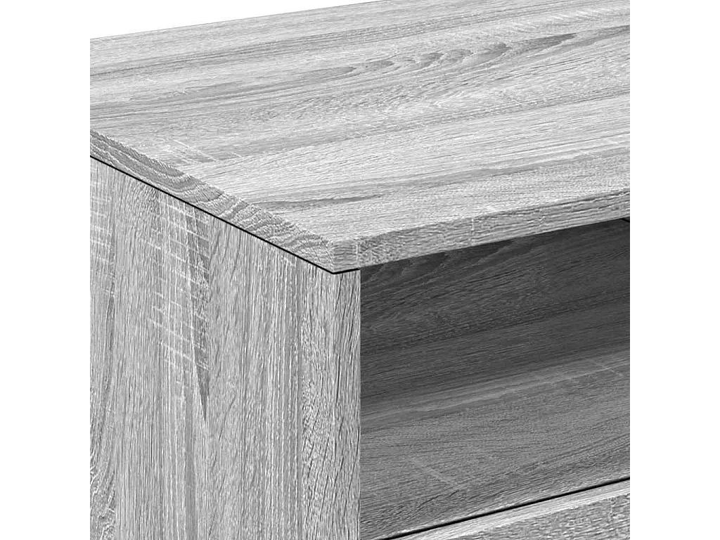 Mesa de centro | Mesa de apoio com luzes LED 90x49x40 cm cinzento sonoma