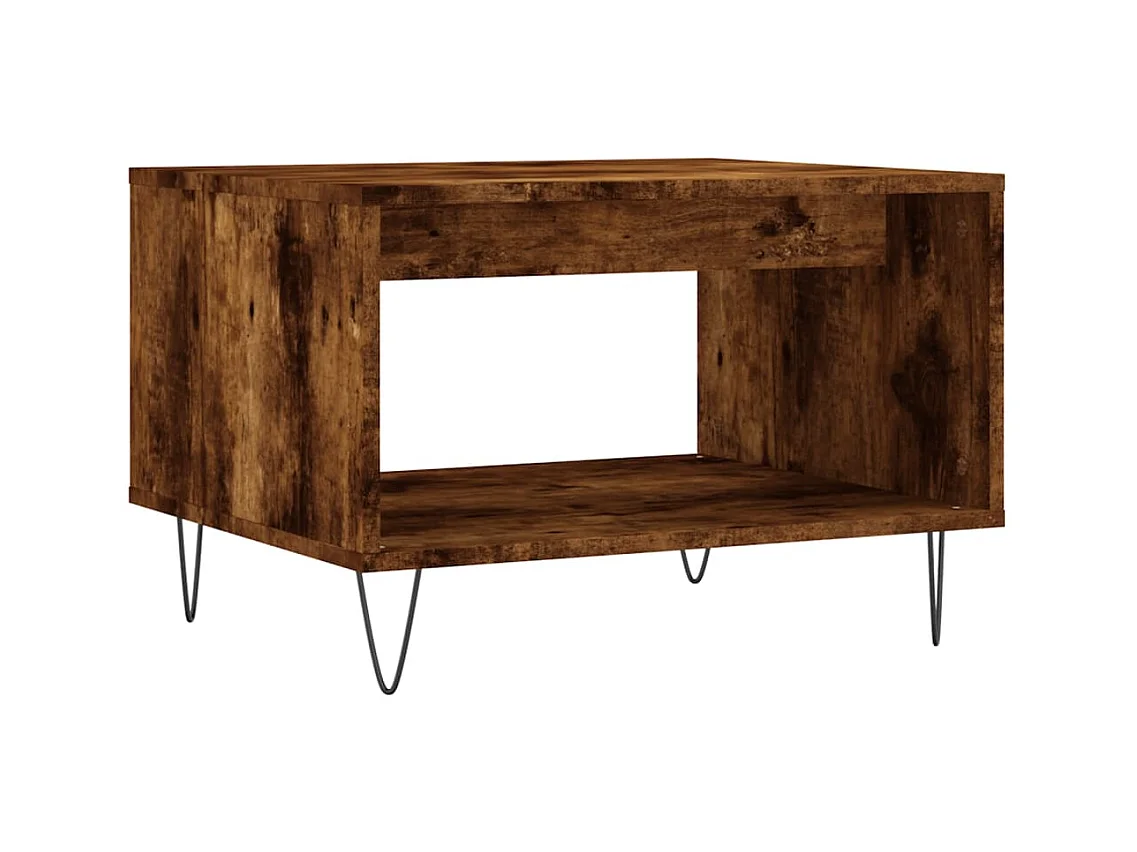 Table basse salon-Table d'appoint chêne fumé 60x50x40 cm bois d'ingénierie SHL5675