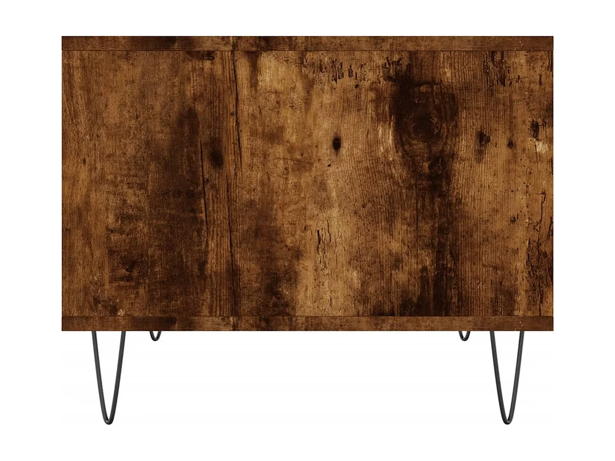 Table basse salon-Table d'appoint chêne fumé 60x50x40 cm bois d'ingénierie SHL5675