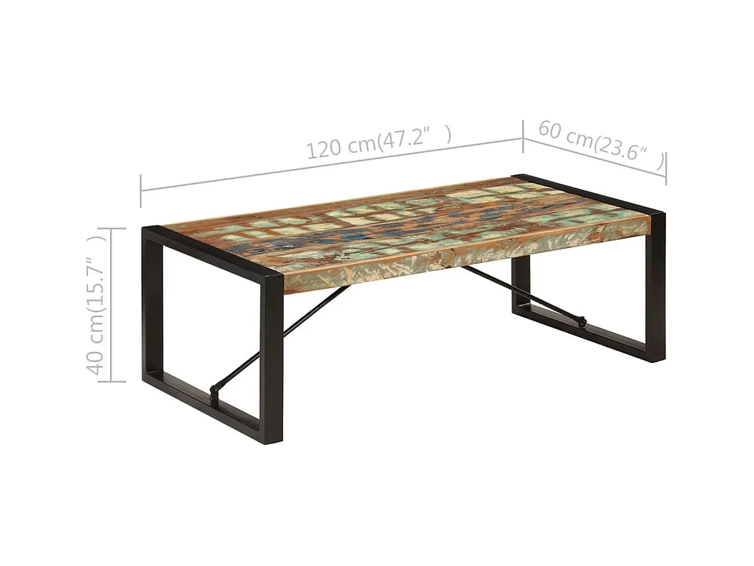 Mesa de centro | Mesa de café | Mesa auxiliar Madera vieja 100x50x40 cm SHL4659