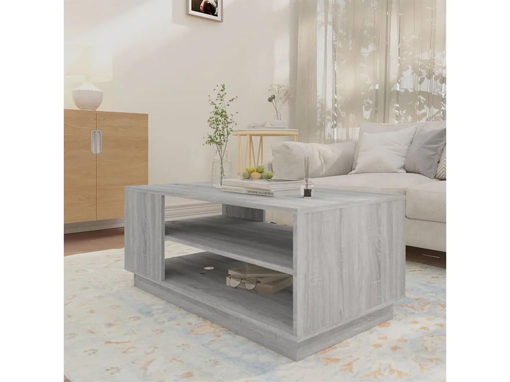 Mesa de centro | Mesa auxiliar madera contrachapada blanco 90x50x40 cm SHL4030
