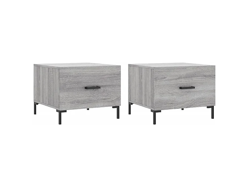 Lot de 2 Tables basses-Tables d'appoint sonoma gris 50x50x40 cm bois d'ingénierie SHL74314
