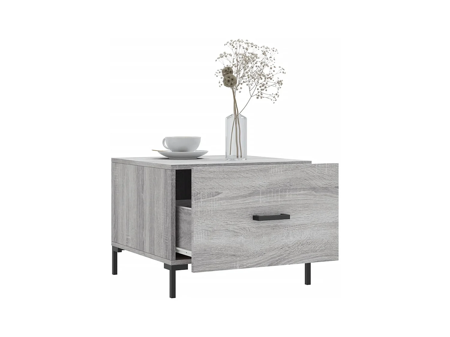 Conjunto de 2 Mesas de Centro | Mesa de apoio | Mesa de café 50x50x40 cm madeira proc. sonoma cinza