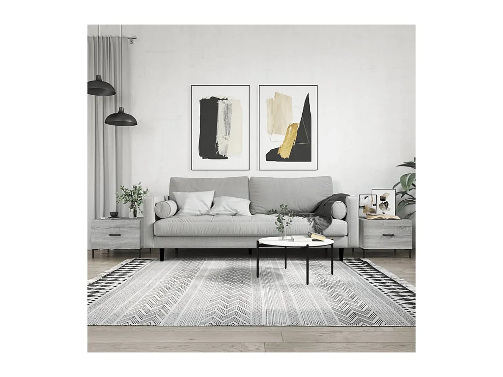 Conjunto de 2 Mesas de Centro | Mesa de apoio | Mesa de café 50x50x40 cm madeira proc. sonoma cinza