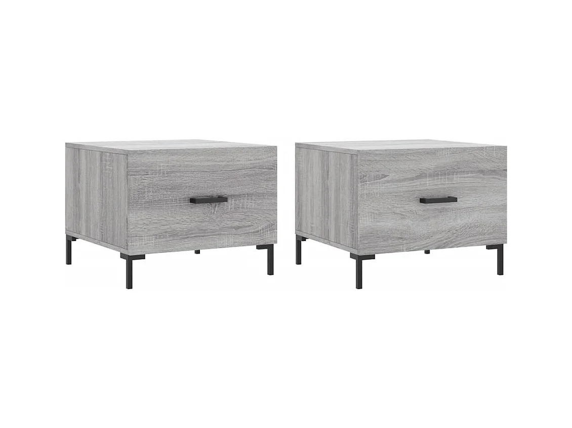 Lot de 2 Tables basses-Tables d'appoint sonoma gris 50x50x40 cm bois d'ingénierie SHL74314