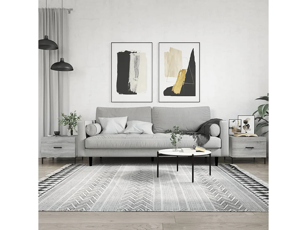 2 pz Tavolini da Salotto-Tavolino da Caffè Grigio Sonoma 50x50x40cm Legno Multistrato SHL28378