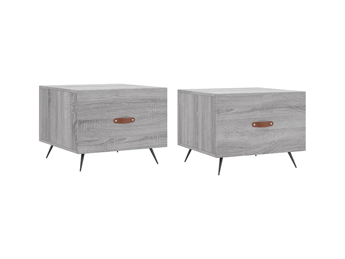 Mesa de centro | Mesa auxiliar madera de ingeniería roble ahumado 79x49x41 cm SHL251838