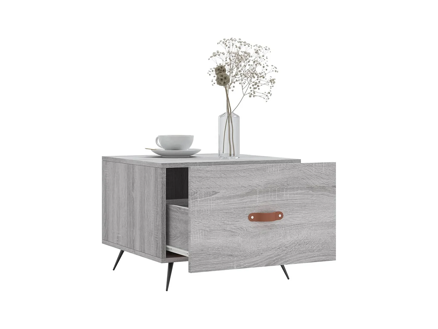 Mesa de centro | Mesa auxiliar madera de ingeniería roble ahumado 79x49x41 cm SHL251838