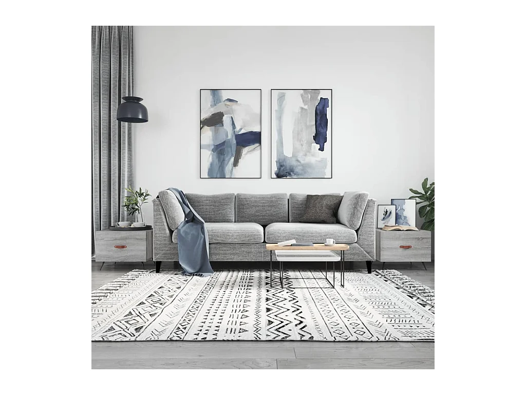 Mesa de centro | Mesa auxiliar madera de ingeniería roble ahumado 79x49x41 cm SHL251838