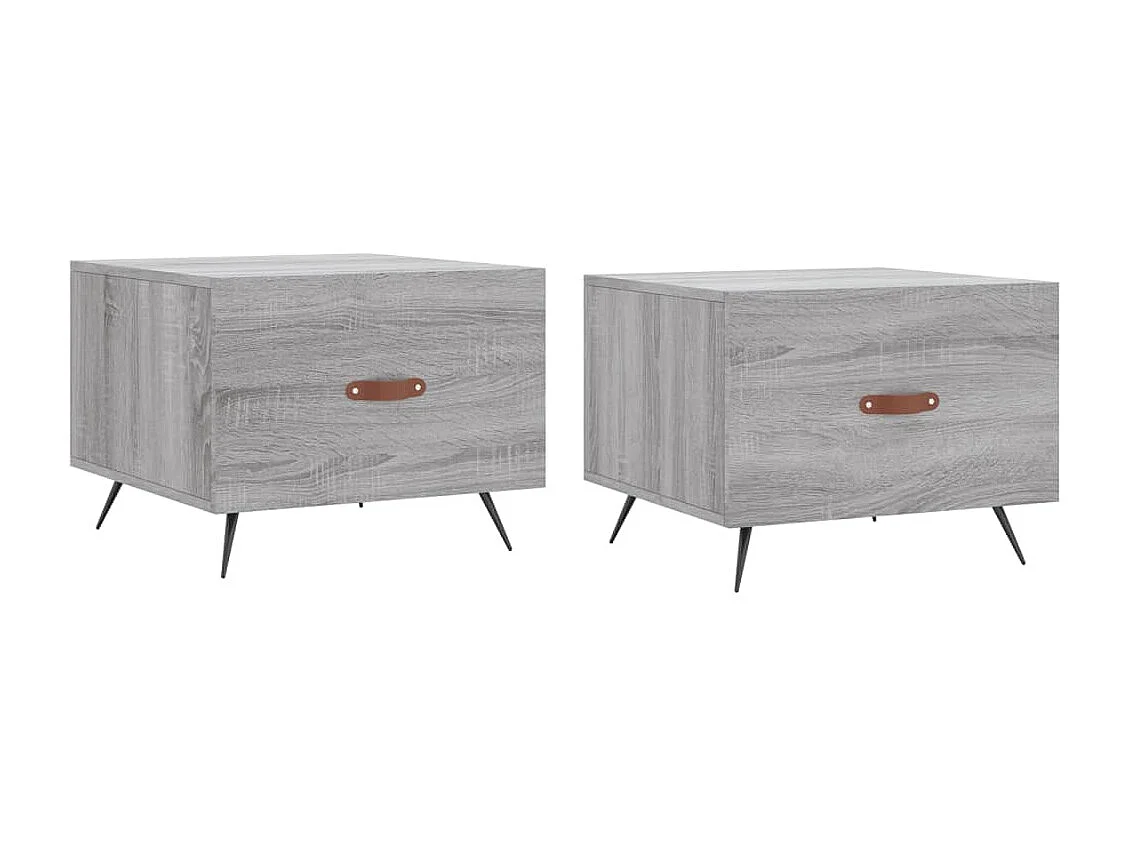 2 pz Tavolini da Salotto-Tavolini da Caffè-Tavolini da Soggiorno Grigio Sonoma 50x50x40cm Legno Multistrato SHL63851