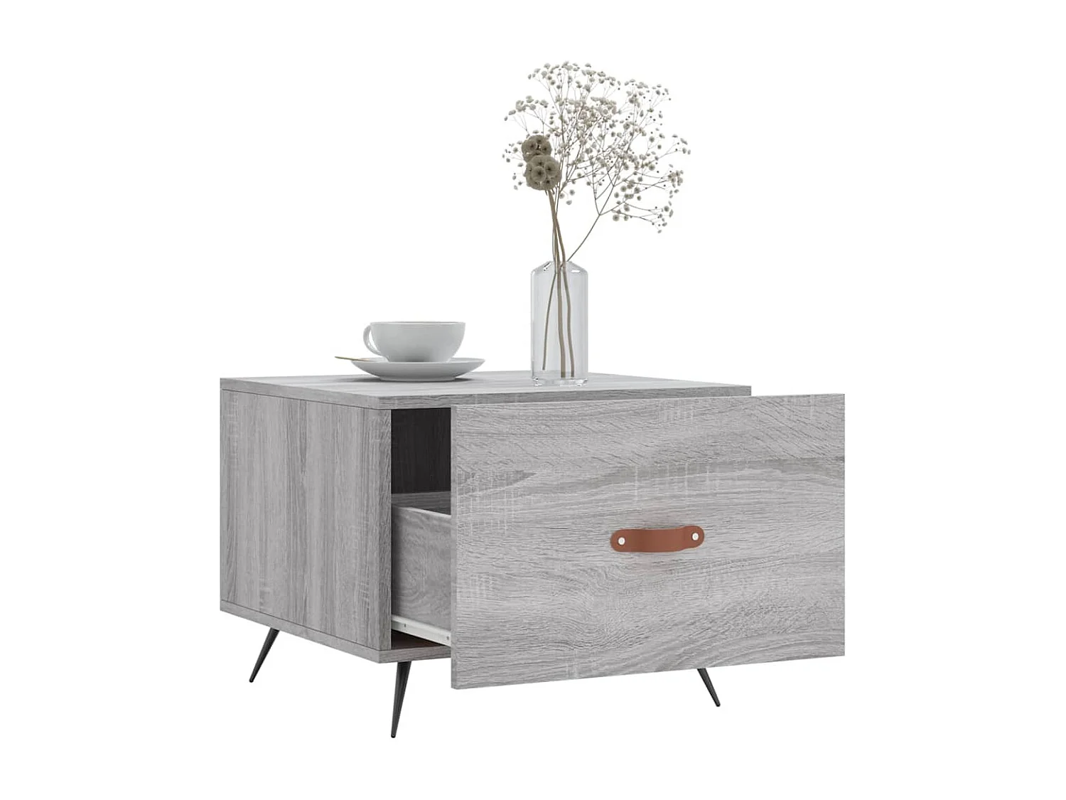 2 pz Tavolini da Salotto-Tavolini da Caffè-Tavolini da Soggiorno Grigio Sonoma 50x50x40cm Legno Multistrato SHL63851