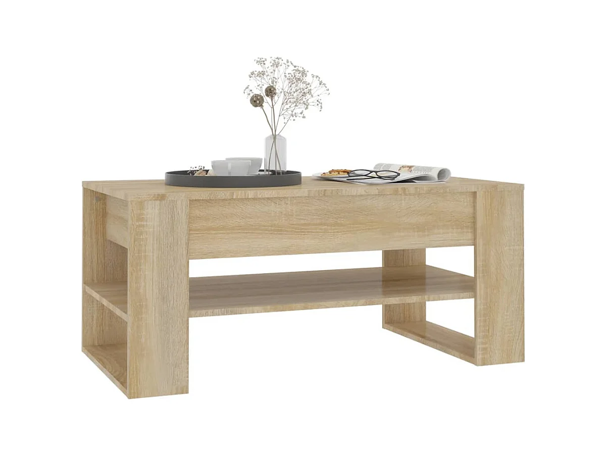 Mesa de centro | Mesa auxiliar de madera maciza de pino negro 80x40x35 cm SHL2228