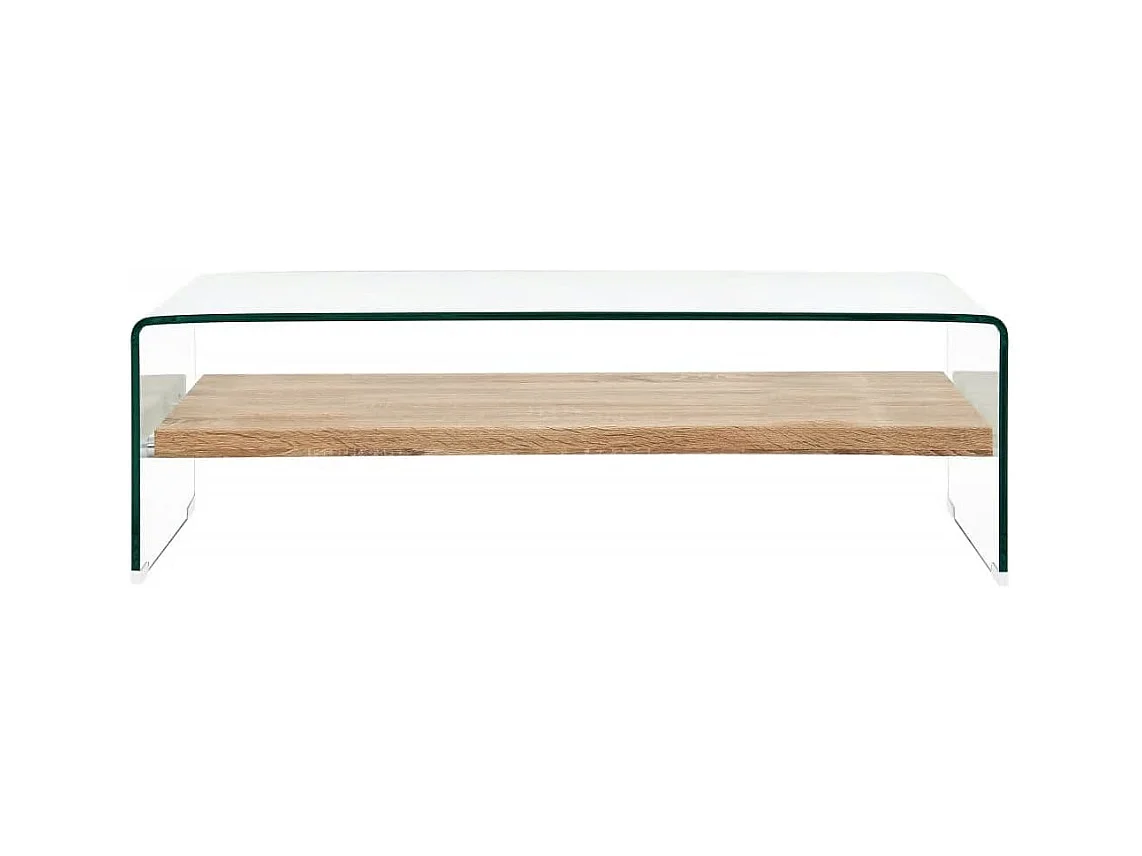 Table basse salon-Table d'appoint Clair 98x45x31 cm Verre trempé SHL54995