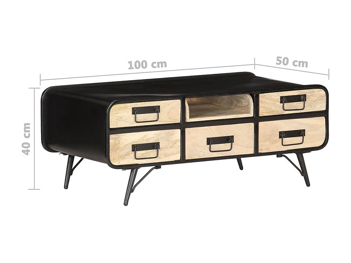 Couchtisch-Beistelltisch-Sofatisch 100x50x40 cm Mango Massivholz SHL80680