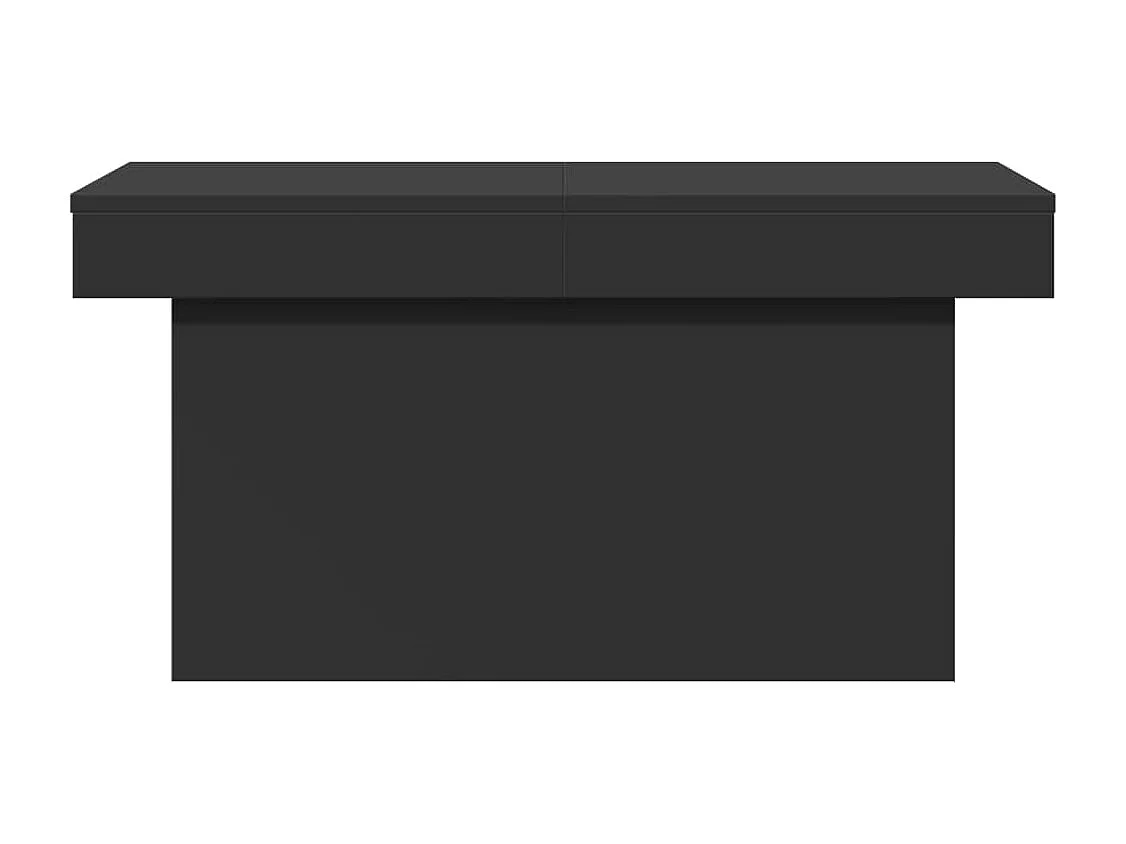 Mesa de centro-Mesa auxiliar de madera maciza de pino negro 80x81x36,5 cm SHL896