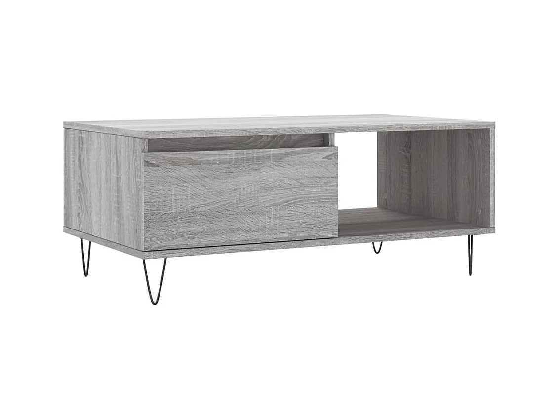 Table basse salon-Table d'appoint Sonoma gris 90x50x36,5 cm Bois d'ingénierie SHL429