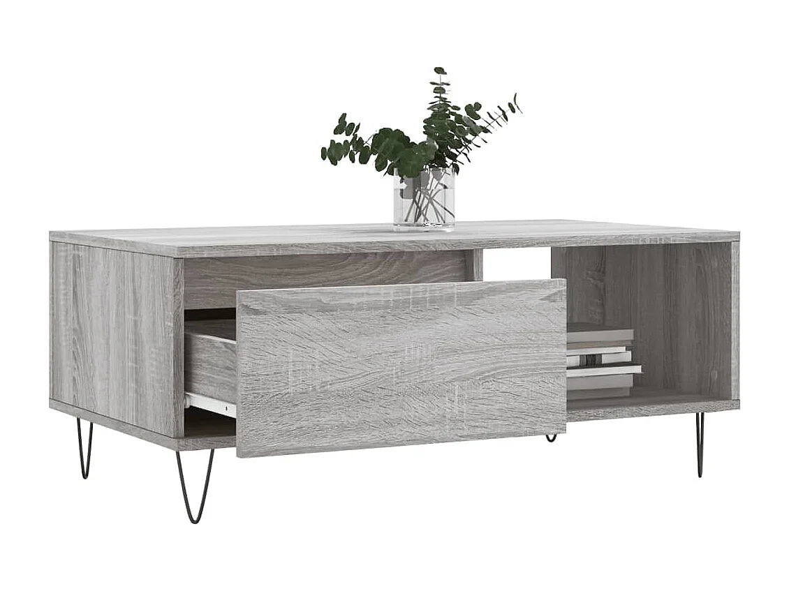 Table basse salon-Table d'appoint Sonoma gris 90x50x36,5 cm Bois d'ingénierie SHL429