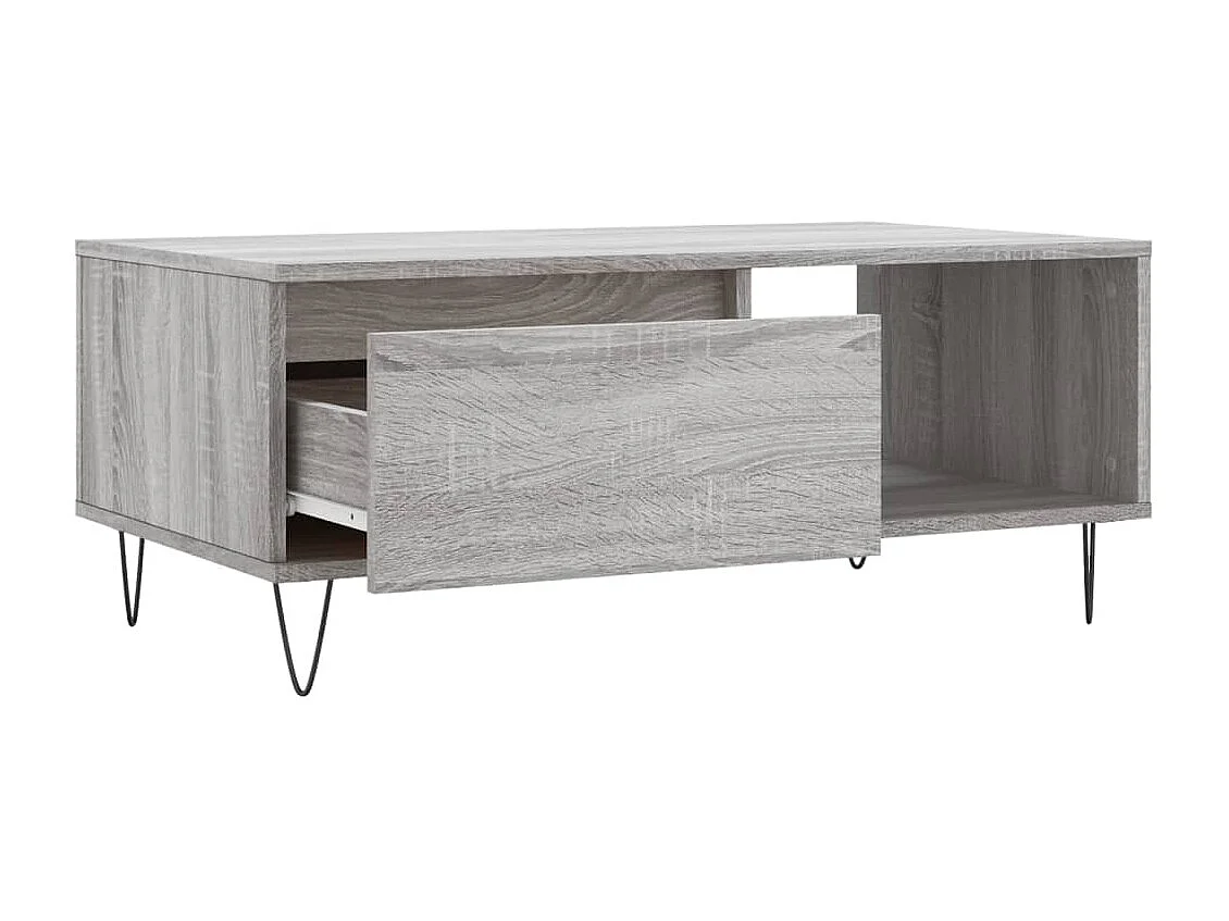 Table basse salon-Table d'appoint Sonoma gris 90x50x36,5 cm Bois d'ingénierie SHL429