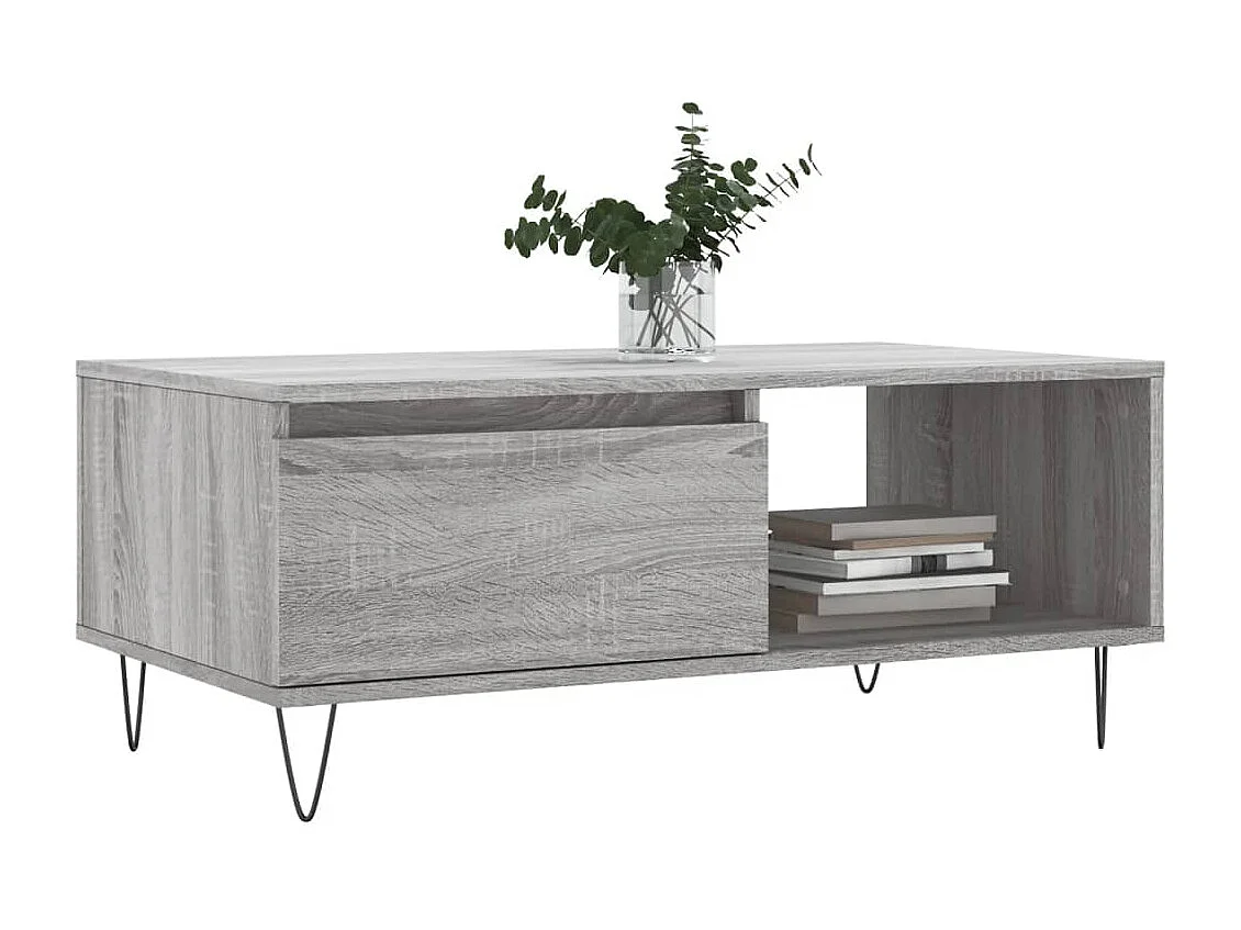 Couchtisch-Wohnzimmertisch-Beistelltische Grau Sonoma 90x50x36,5 cm Holzwerkstoff SHL65939