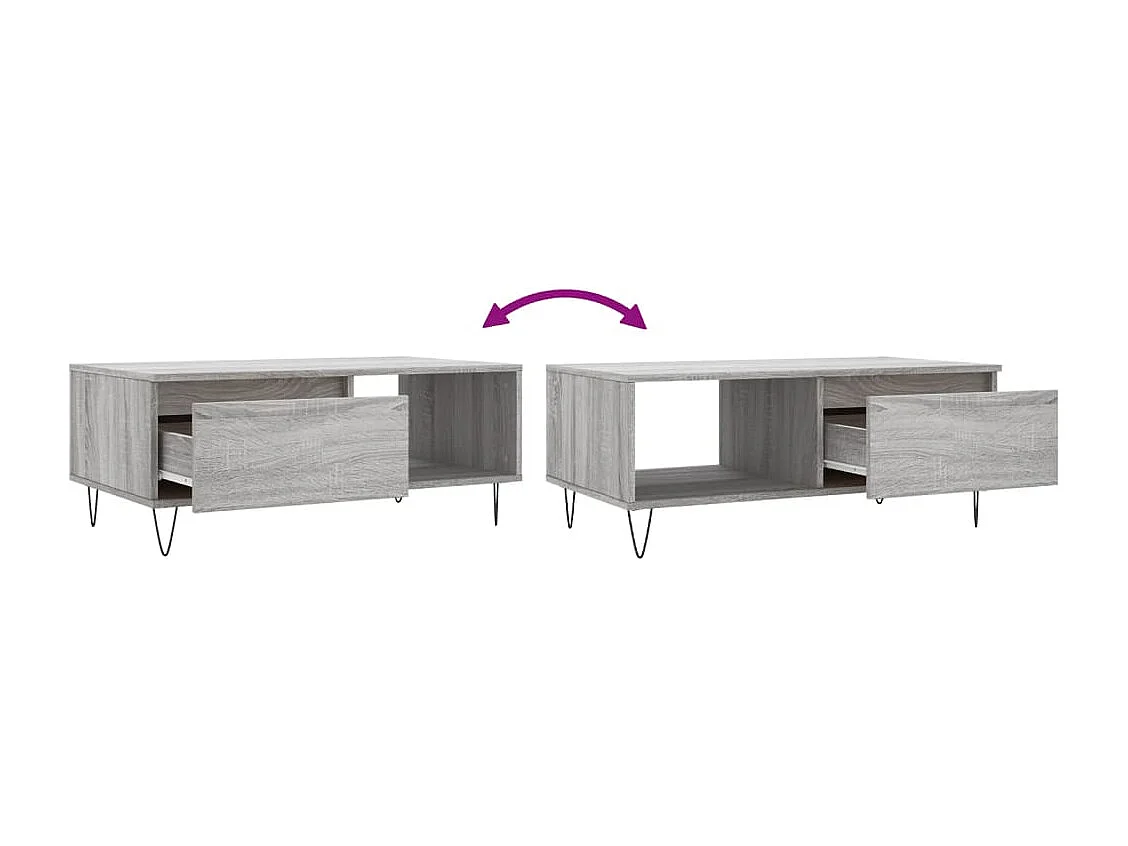 Couchtisch-Wohnzimmertisch-Beistelltische Grau Sonoma 90x50x36,5 cm Holzwerkstoff SHL65939