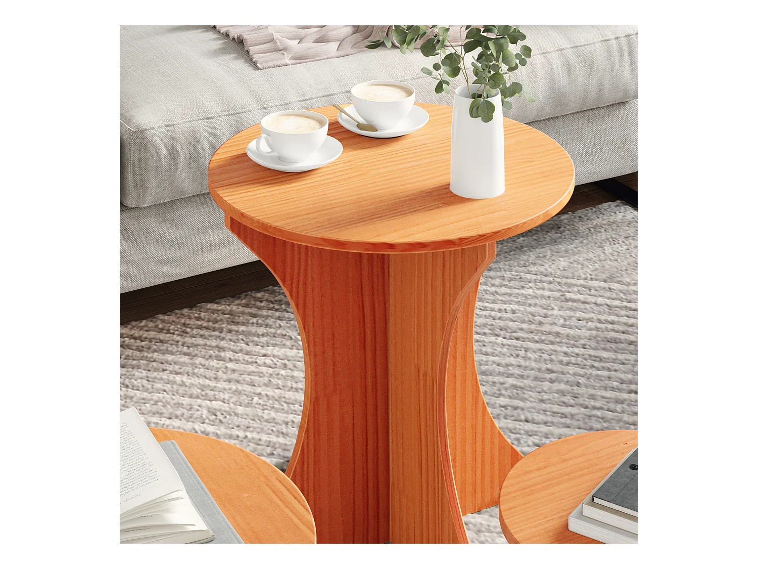 Ensemble de tables basses 3 pièces Marron cire 46x46x47 cm SHL72925