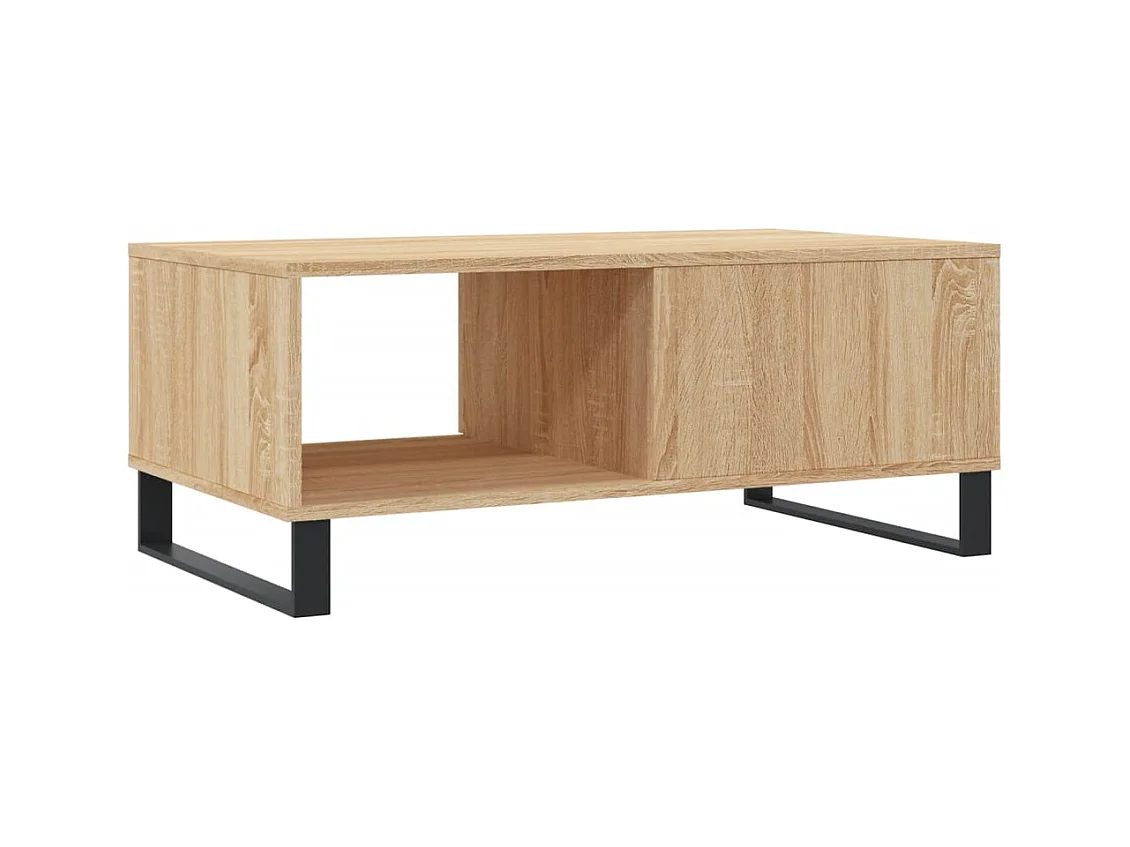 Mesa de centro | Mesa auxiliar madera ingeniería metal gris Sonoma 100x50x50 cm SHL79842