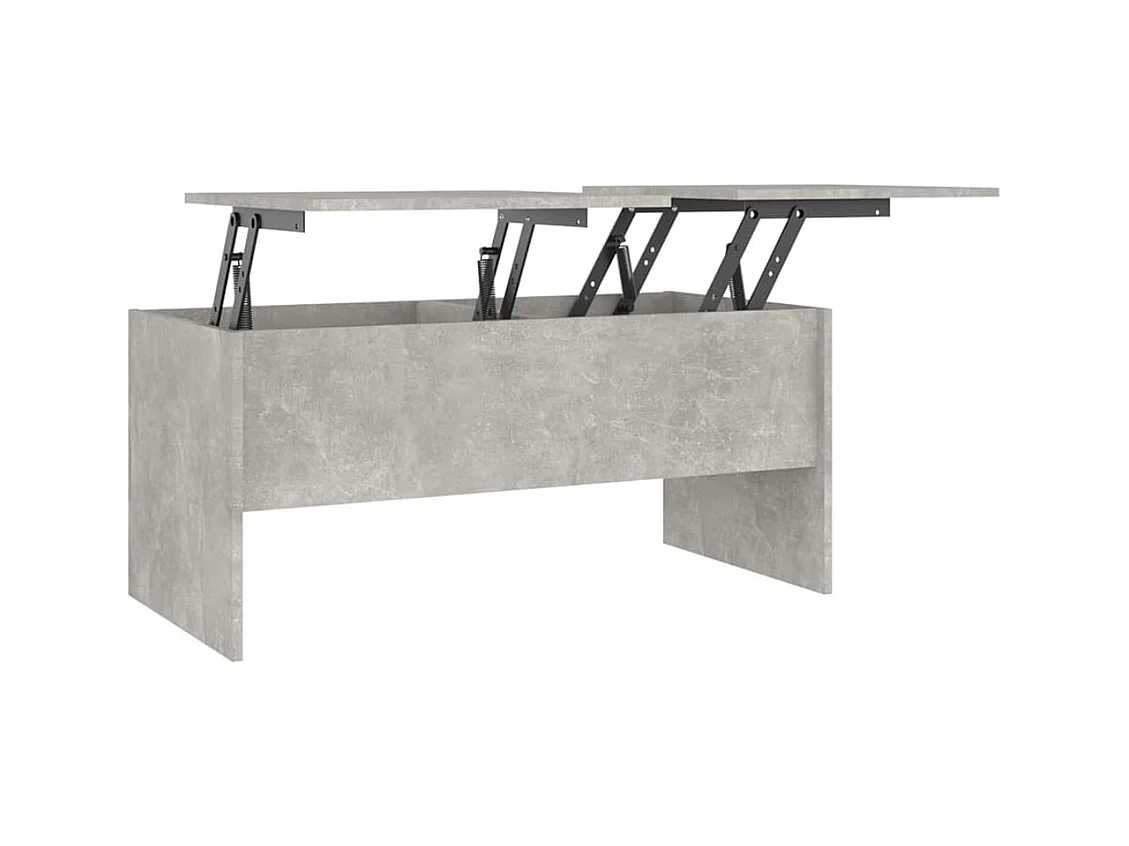 Mesa de centro | Mesa de apoio 102x50.5x46.5cm madeira processada cinza cimento