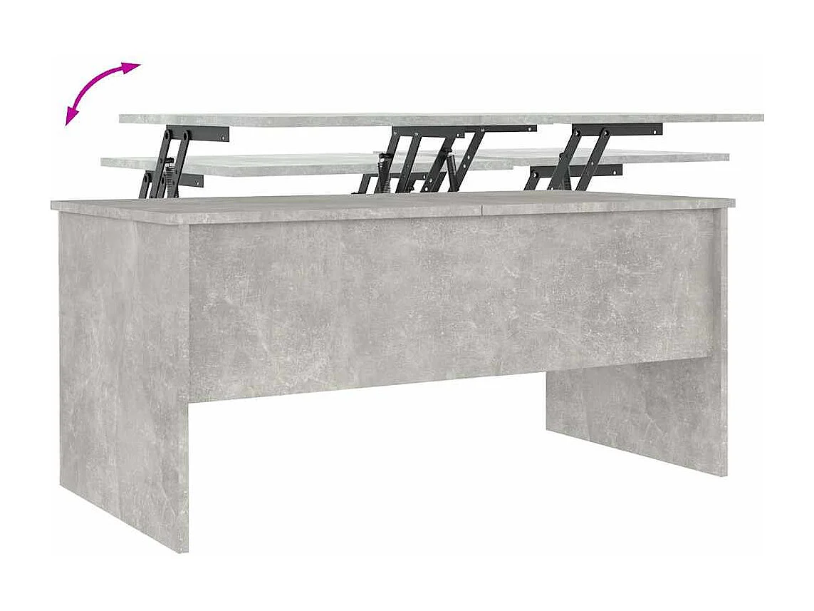 Mesa de centro | Mesa de apoio 102x50.5x46.5cm madeira processada cinza cimento