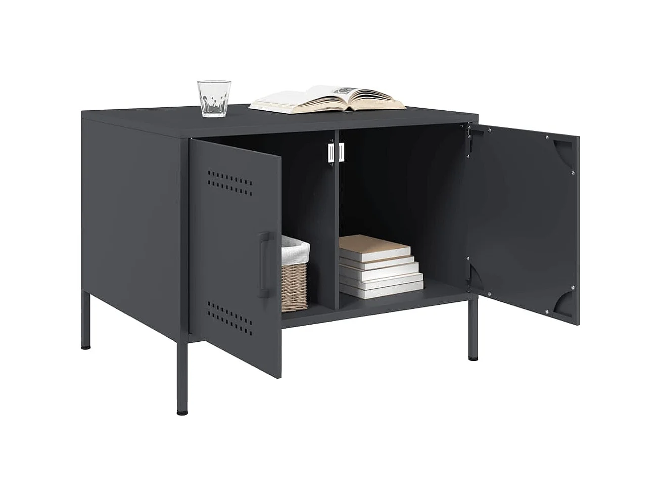 Couchtisch-Wohnzimmertisch-Beistelltische Anthrazit 68x50x50,5 cm Stahl SHL605