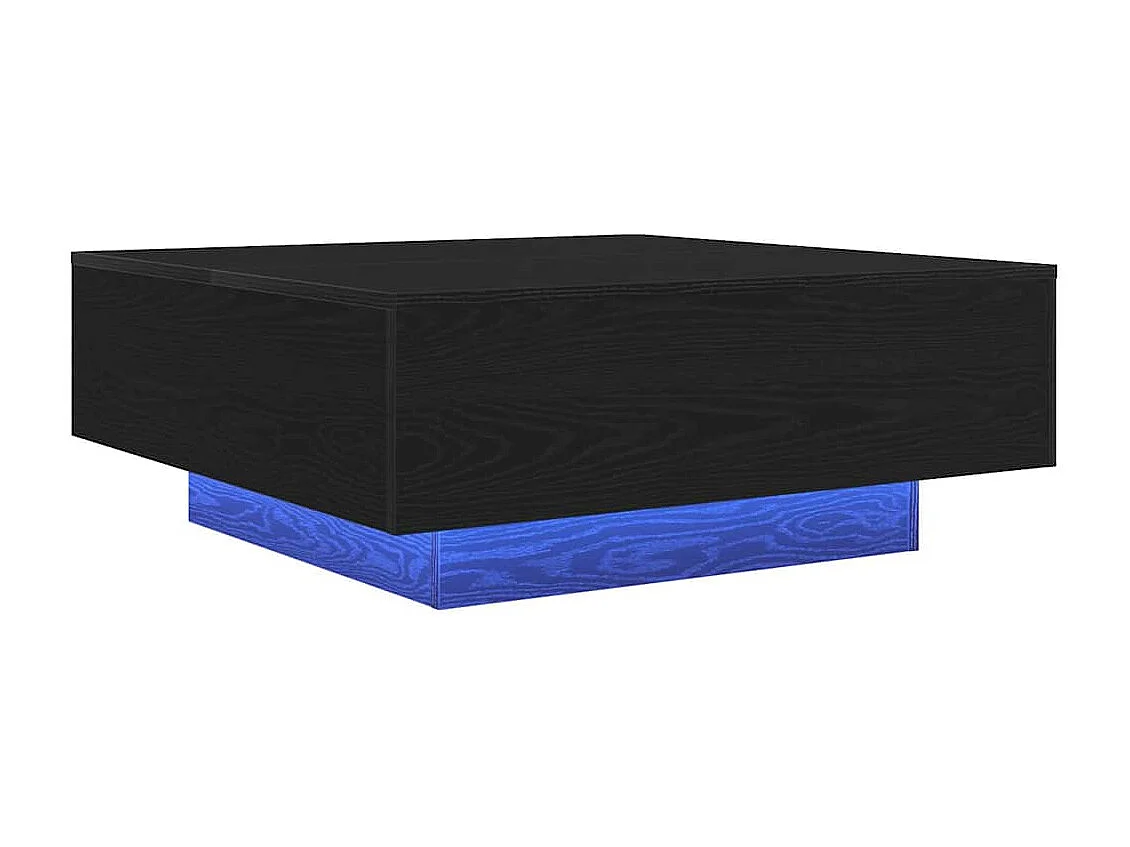 Salontafel | Woonkamertafel | Bijzettafel Zwart eiken 80 x 80 x 31 cm Bewerkt hout