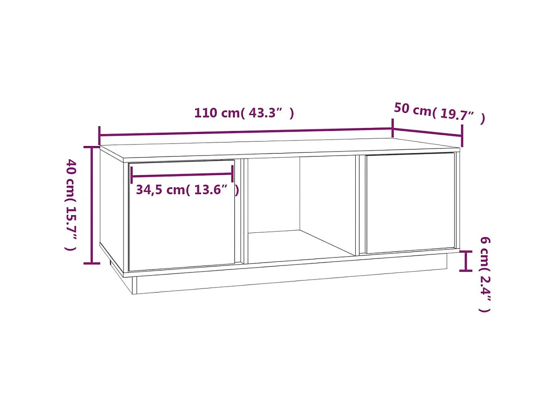 Mesa de centro | Mesa auxiliar madera contrachapada gris hormigón 90x50x40 cm SHL355557