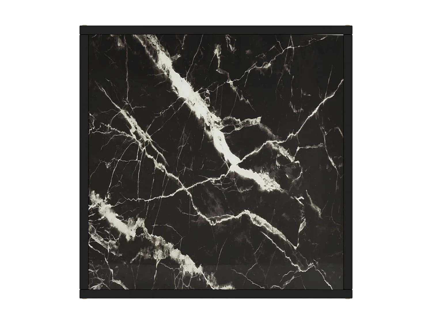 Mesa de centro | Mesa de apoio 60x60x35 cm vidro mármore preto