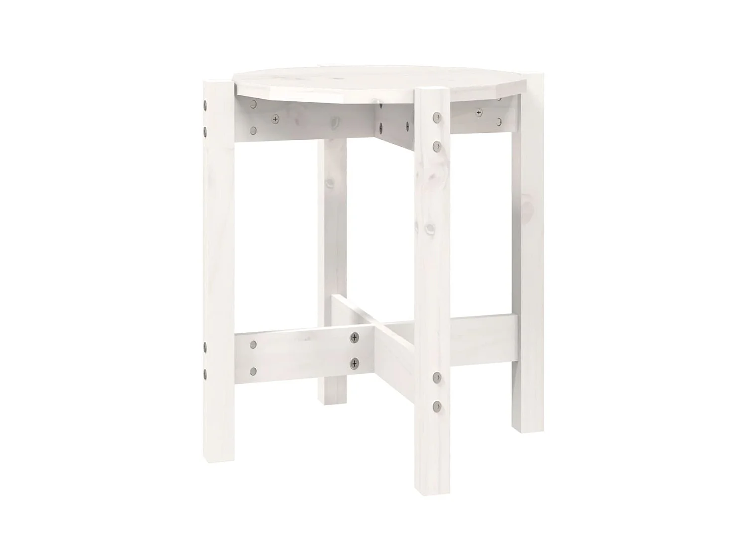 Table basse salon-Table d'appoint Blanc Ø 42,5x45 cm Bois massif de pin SHL28469