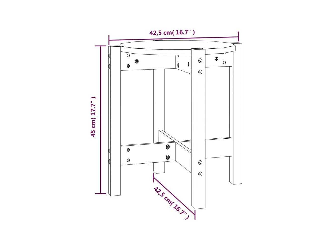 Table basse salon-Table d'appoint Blanc Ø 42,5x45 cm Bois massif de pin SHL28469
