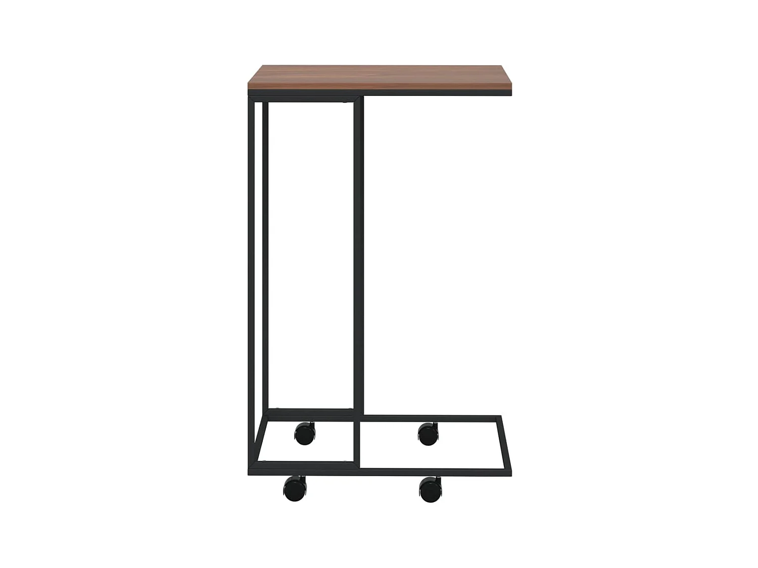 Mesa de centro | Mesa de apoio c/ rodas 40x30x63.5cm derivados de madeira preta